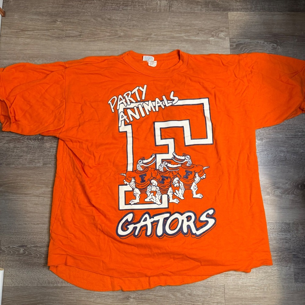 Vintage 80s Strong Florida Gators Party Animals T-Shirt Orange Oversized XL